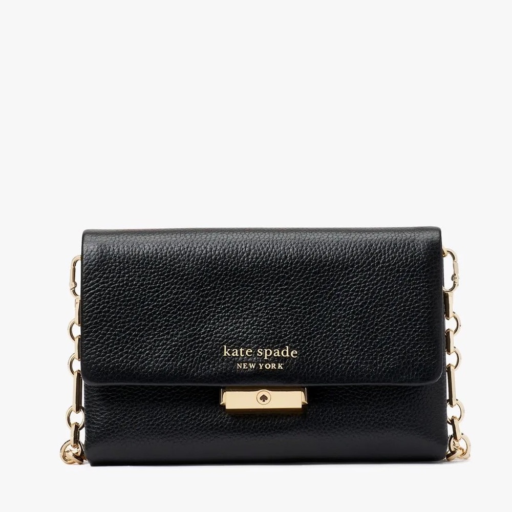 Kate Spade Carlyle Pebbled Leather Chain Wallet Crossbody